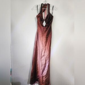 Brown ombre Halter dress